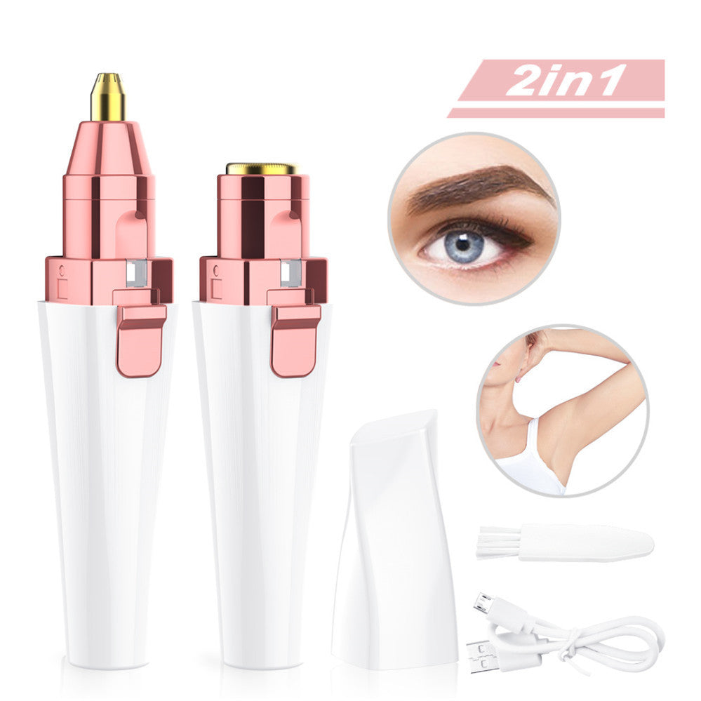 USB Charging Shaver 2 In 1 Mini Electric Eyebrow Trimmer Facial Shaver Hair Removal