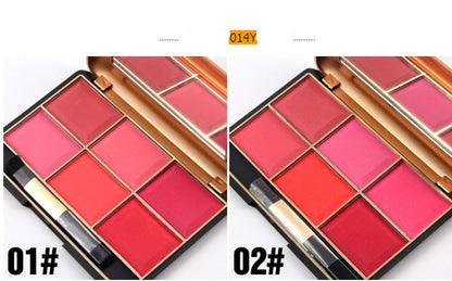 Six-color blush makeup rouge