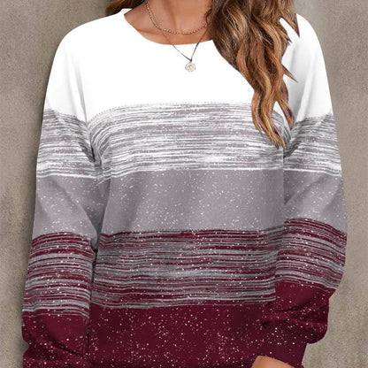 Women's Striped Long-sleeved T-shirt Top