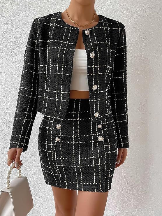 Plaid Button Jacket