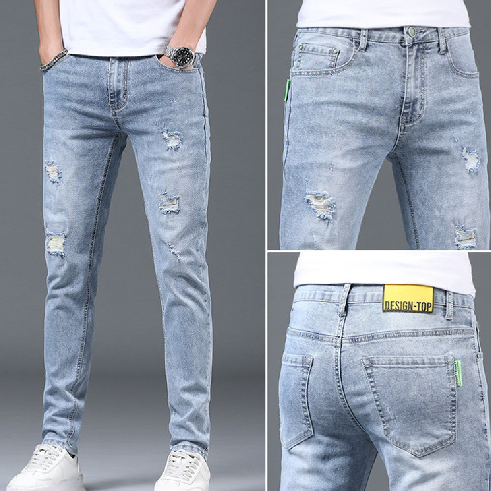 Men's Slim Fit Ripped Jeans