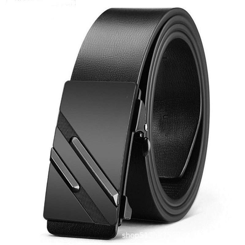 Men's Inner Wear Toothless Automatic Buckle Belt Business Casual All-match Trendy Two-layer Cowhide