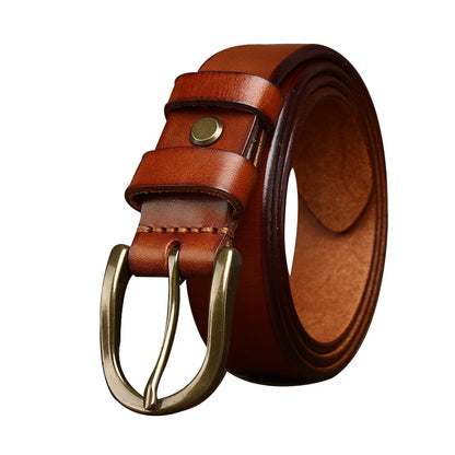 Retro Belt  3.3CM Wide Copper Buckle