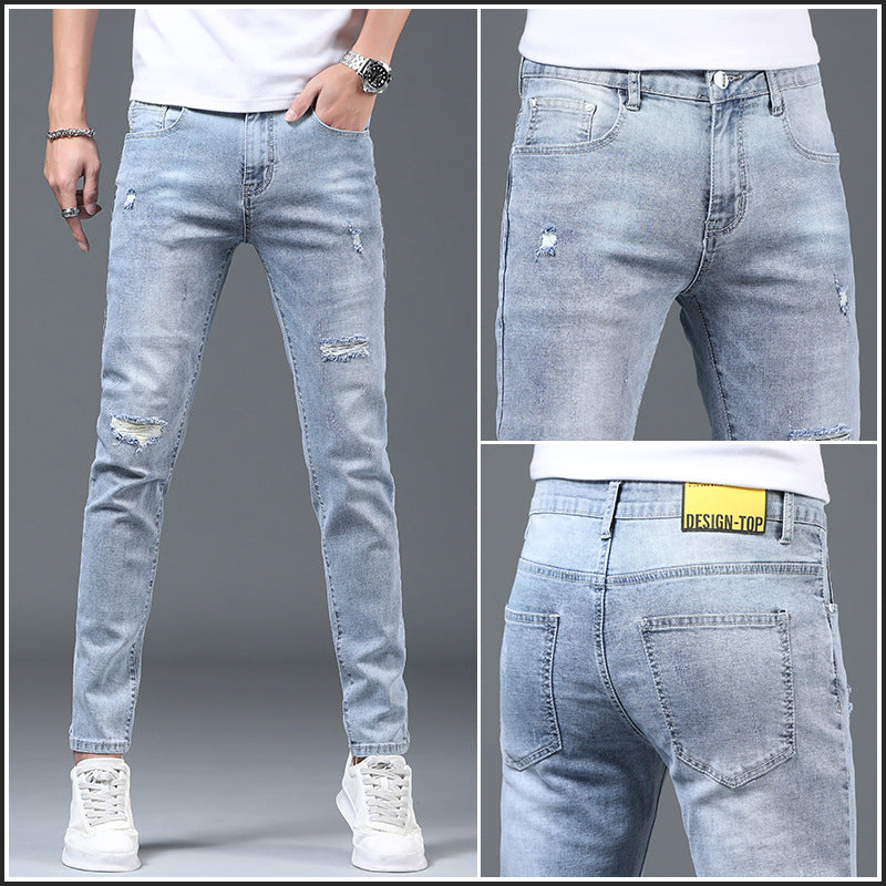 Men's Slim Fit Ripped Jeans