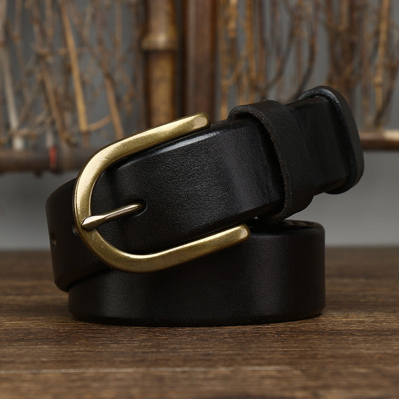 Retro Belt  3.3CM Wide Copper Buckle