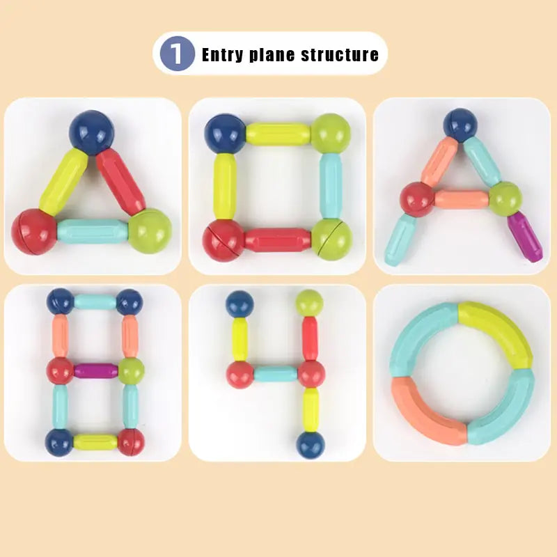 Magnetic Constructor Blocks with Stick for Kids