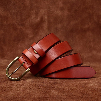 Retro Belt  3.3CM Wide Copper Buckle