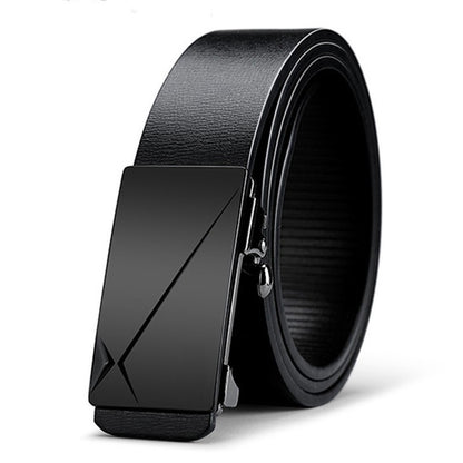 Men's Inner Wear Toothless Automatic Buckle Belt Business Casual All-match Trendy Two-layer Cowhide