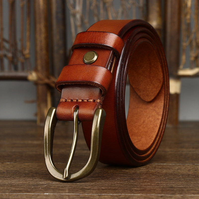 Retro Belt  3.3CM Wide Copper Buckle