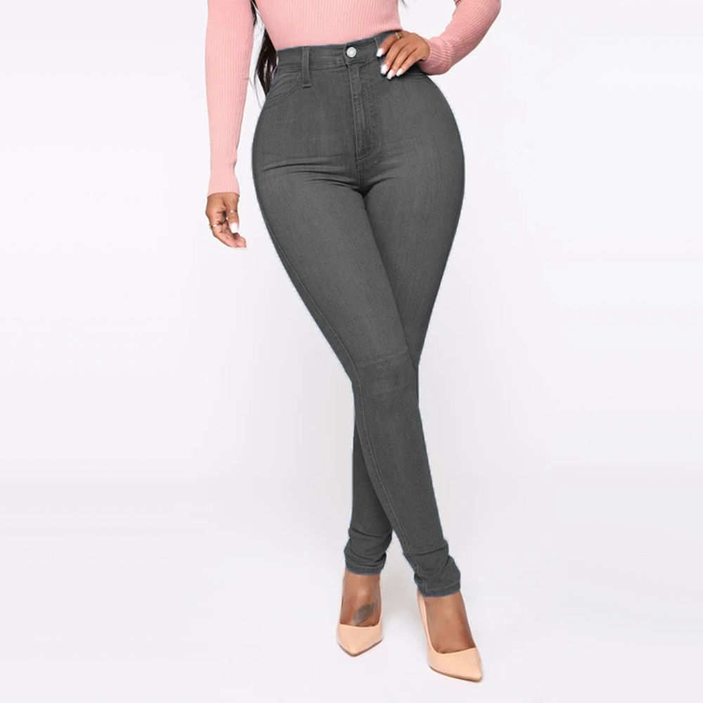 Slimming Jeans Pants For Women - High Waist Trousers With Pockets